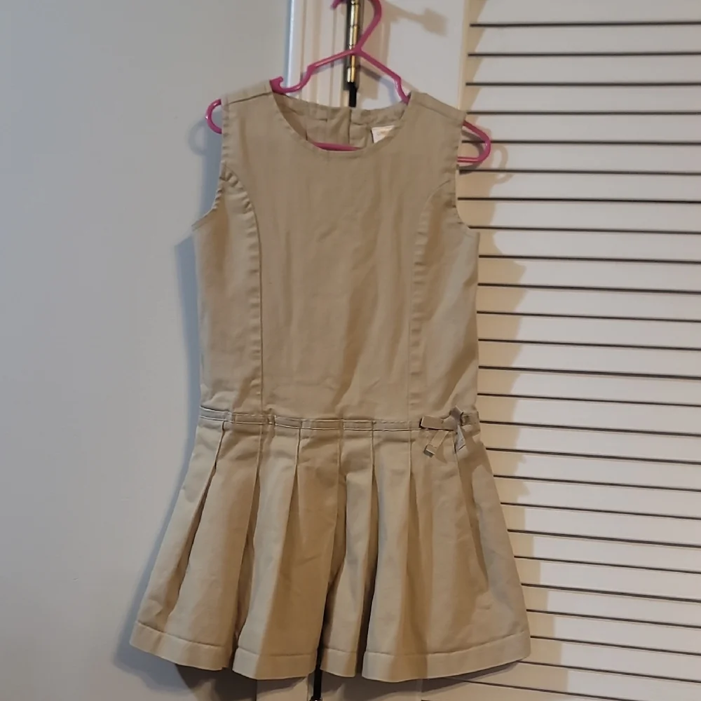 Gymboree Girls' Khaki Pleated School Dress